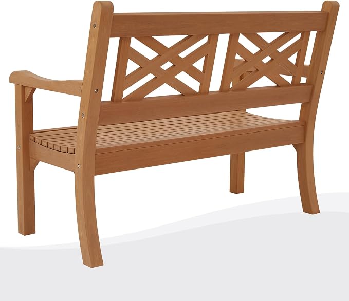 Psilvam 49''W All-Weather Poly Lumber Outdoor Bench – 2- Person Garden Bench - Image 5