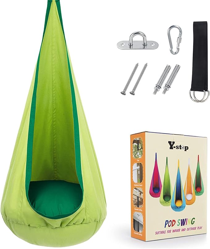 Y-STOP Kids Pod Swing Seat, Hanging Hammock Chair - Image 5