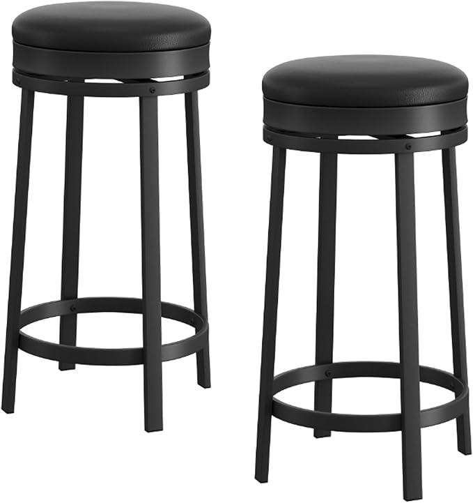 IDEALHOUSE 24'' Swivel Bar Stools Set of 2 - Image 8