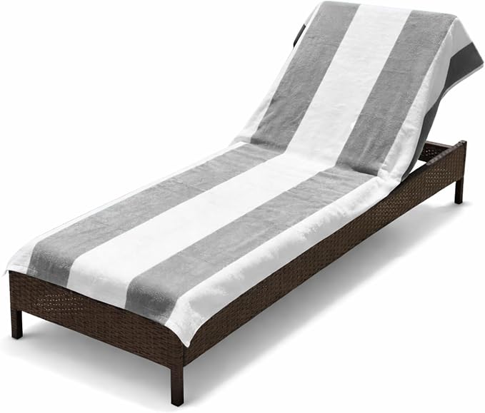 Superior Cabana Cotton Lounge Chair Cover, Outdoor Towel/Chaise Furniture Covers by SUPERIOR