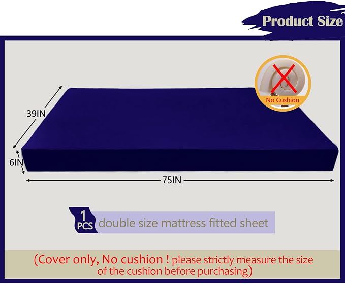 Twin Size Porch Swing Bed Mattress Cushion Cover, Waterproof Outdoor Daybed - Image 2
