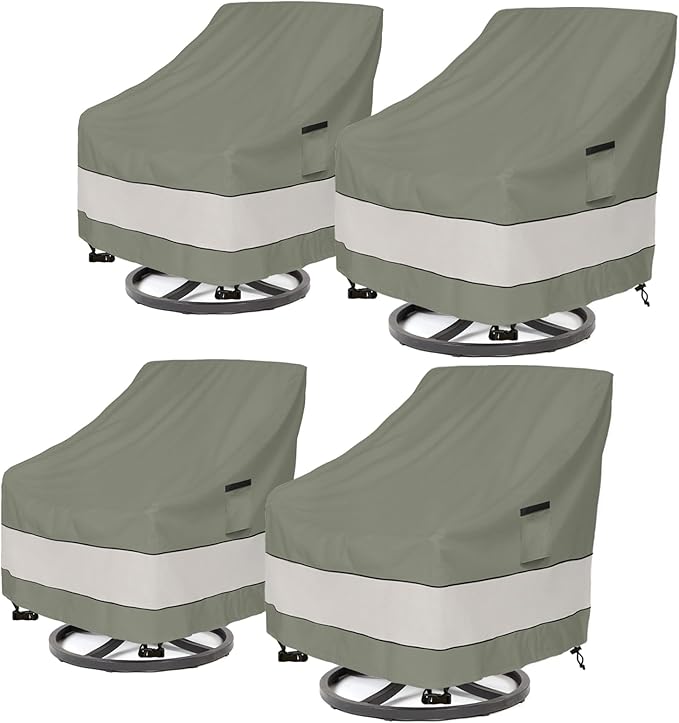 Outdoor Swivel Chair Cover 4 Pack, Waterproof 100% Outdoor Patio Chair Covers by Aacabo
