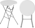 Round Folding Table, Portable Plastic Table by IWDOO