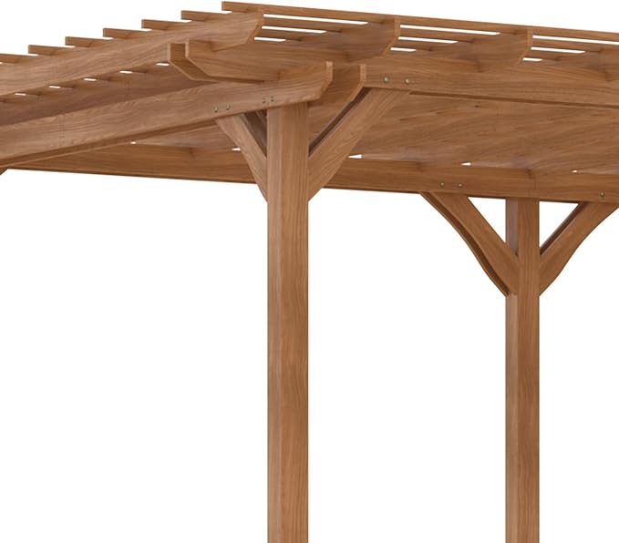 Outsunny 12' x 20' Outdoor Pergola, Wood Gazebo Grape Trellis - Image 6