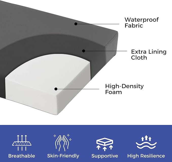Outdoor Bench Cushions for Outdoor Furniture, Waterproof Bench Pillow, Fade - Image 3