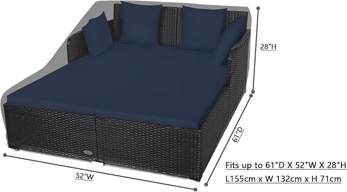 Outdoor Rattan Sunbed Cover, 600D tear resistant, UV resistant, rattan sofa - Image 2