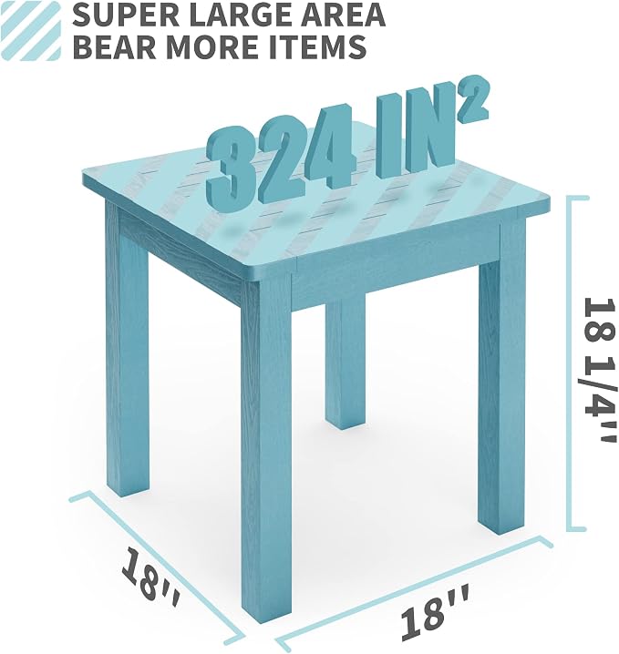 YEFU Oversize Outdoor Side Table, 18 Inch Outside Plastic Adirondack Side Table - Image 3
