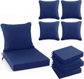 Outdoor Chair Cushions Set of 4, Waterproof Backrest and Deep Seat Cushion Set by SUMMSUN