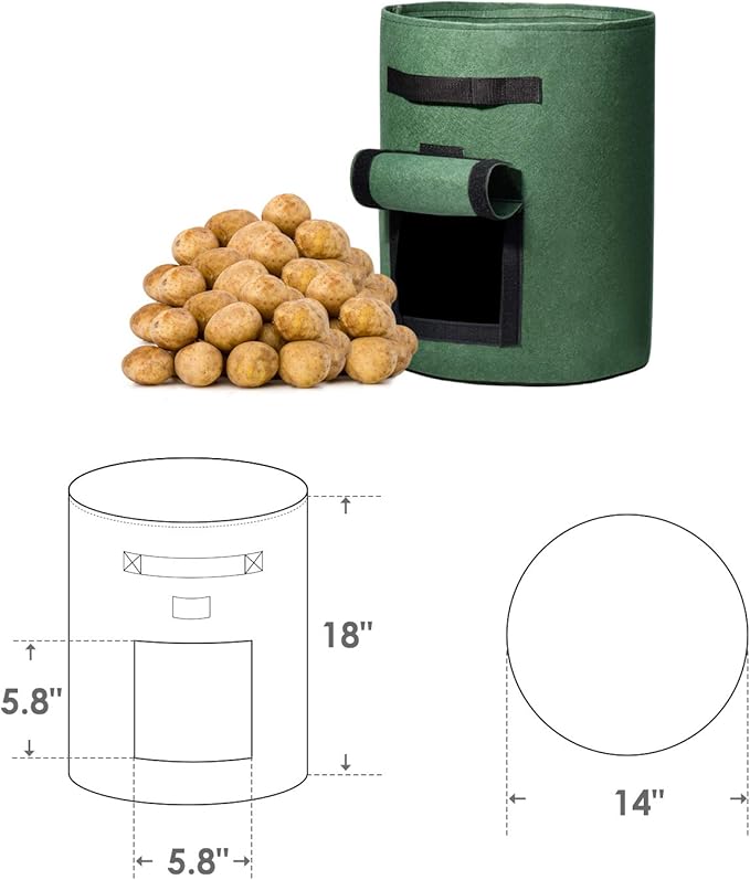 Delxo 10 Pack 10 Gallon Potato Grow Bags, Grow Bags - Image 4
