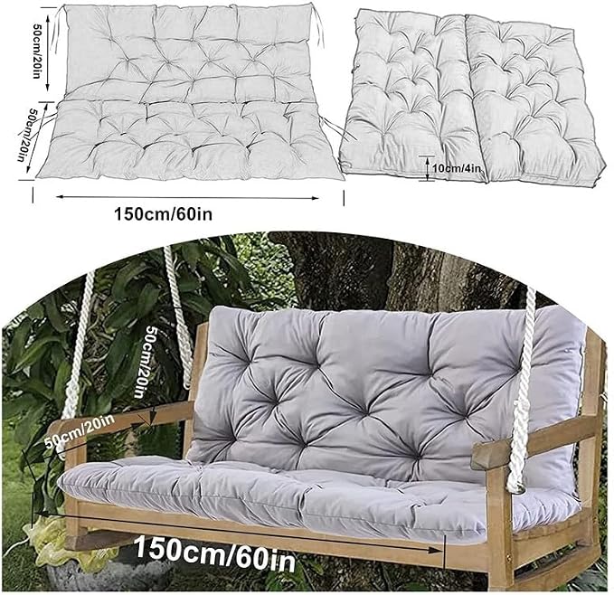 Swing Cushion Replacement Outdoor Porch Waterproof Bench Cushion 2-3 Seater - Image 6