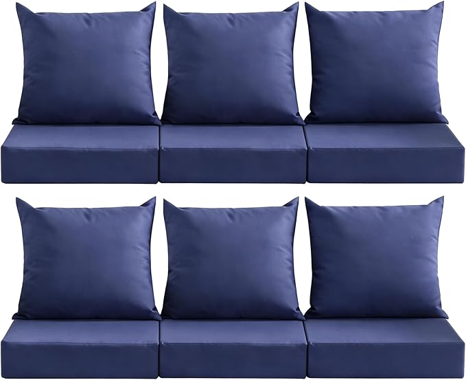 Outdoor Deep Seat Cushion Set, 24x24 Inch Water-Resistant & Fade-Resistant by MuaMelop
