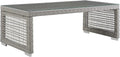 Modway Aura Wicker Rattan Outdoor Patio Tempered Glass Coffee Table in Gray by Modway