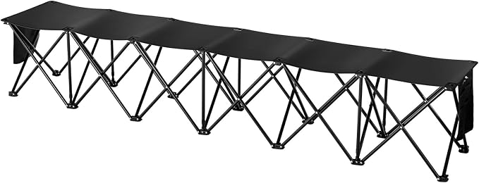 VEVOR Portable Folding Bench, 6 Seats Foldable Sideline Bench, Outdoor Camping - Image 5