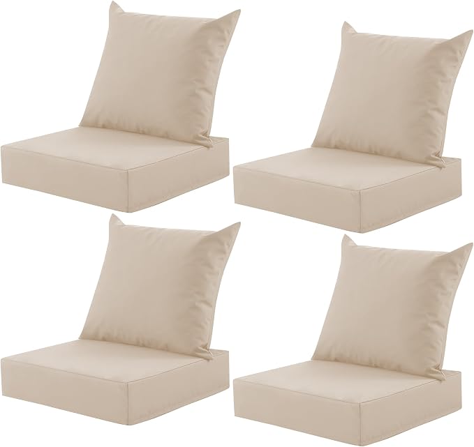 Outdoor Deep Seat Cushion Set, 24x24 Inch Water-Resistant & Fade-Resistant by MuaMelop