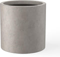Kante 9.8" Dia Round Concrete Planter, Modern Style Large Cylindrical Plant Pot by Kante