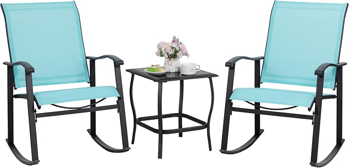 Shintenchi 3 Piece Rocking Bistro Set, Outdoor Furniture by Shintenchi