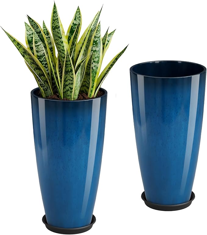QCQHDU 21 inch Tall Planters for Outdoor & Indoor Plants, Home Decor by QCQHDU