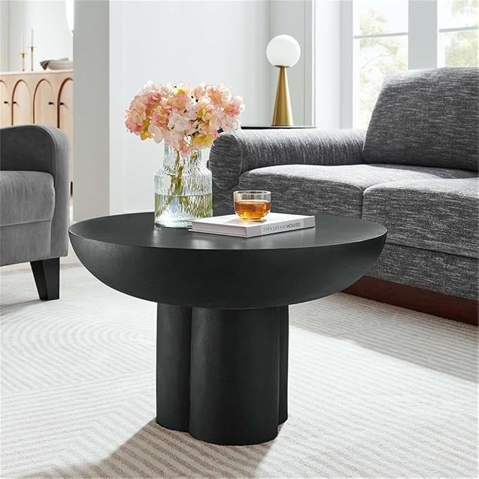 Modway EEI-6760-BLK Caspian Round Concrete Coffee Table - Image 2