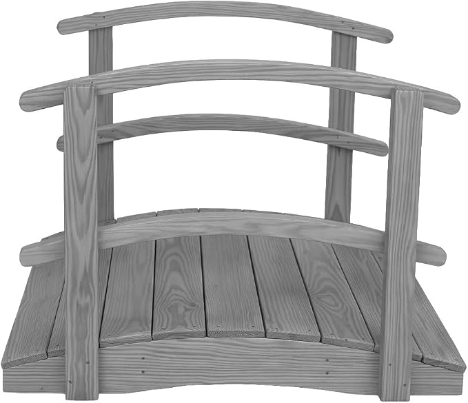4 FT Grey Amish Made Garden Bridge - Image 5