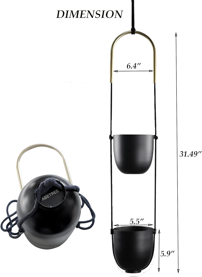 Modern Metal Hanging Planter for Indoor Outdoor Plants - Image 4