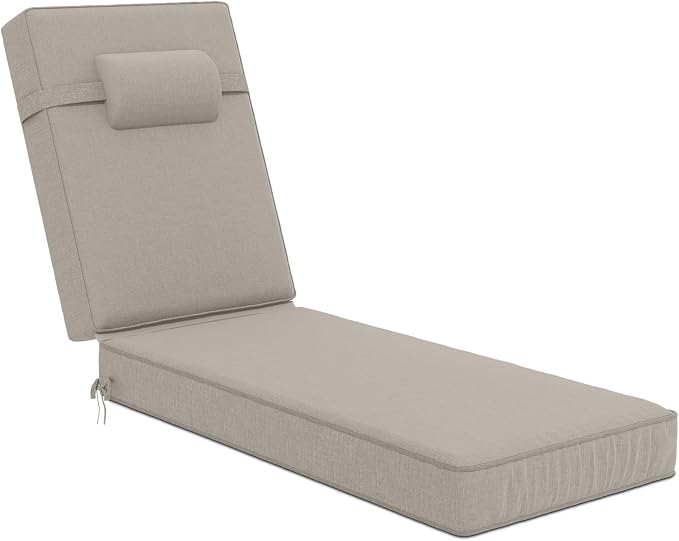 80 x 26 x 4 Inch Olefin Chaise Lounge Cushions, Lounge Chair Cushions by Unknown
