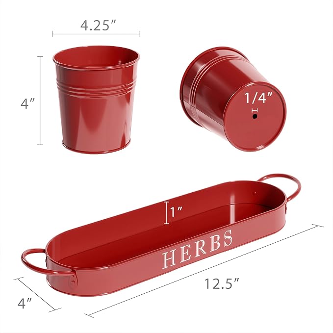 Barnyard Designs Indoor Herb Garden Planter Set - Image 4