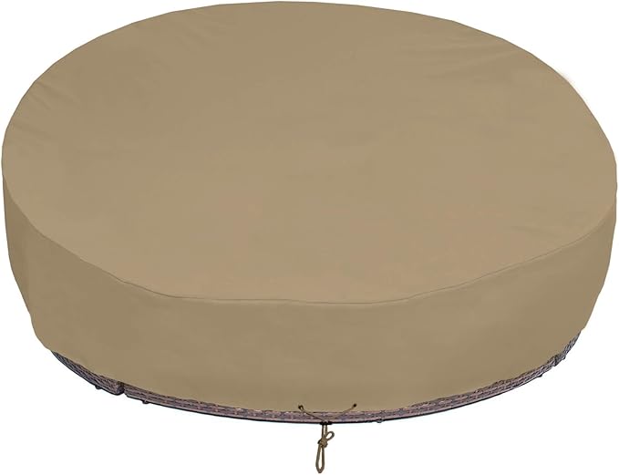 SunPatio Heavy Duty FadeStop Outdoor Round Daybed Cover 75 Inch, Patio Day Bed by SunPatio
