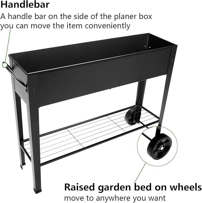 Piksedo Raised Garden Bed, Elevated Planter Metal Plant Box - Image 4