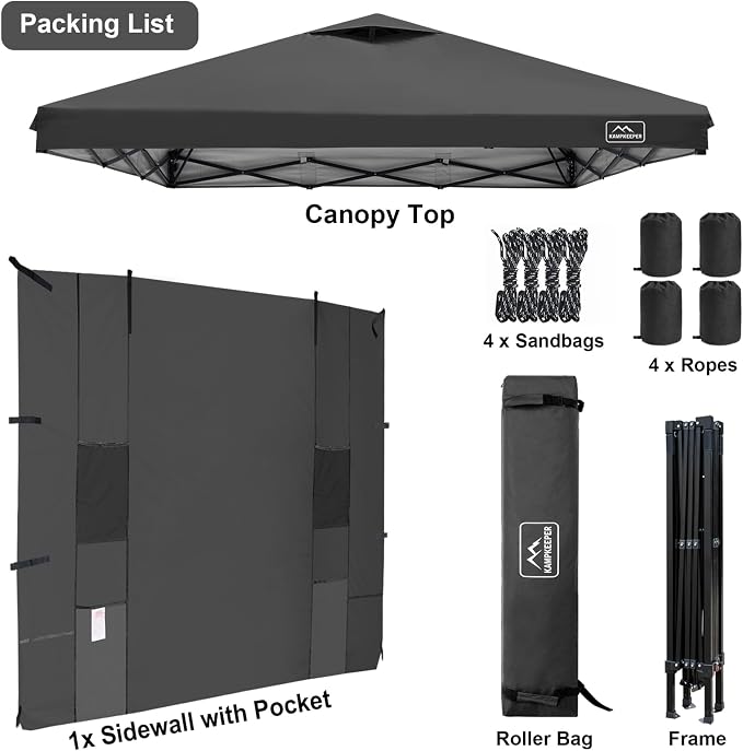 KAMPKEEPER 10x10 Easy Pop Up Canopy Tent - Image 7