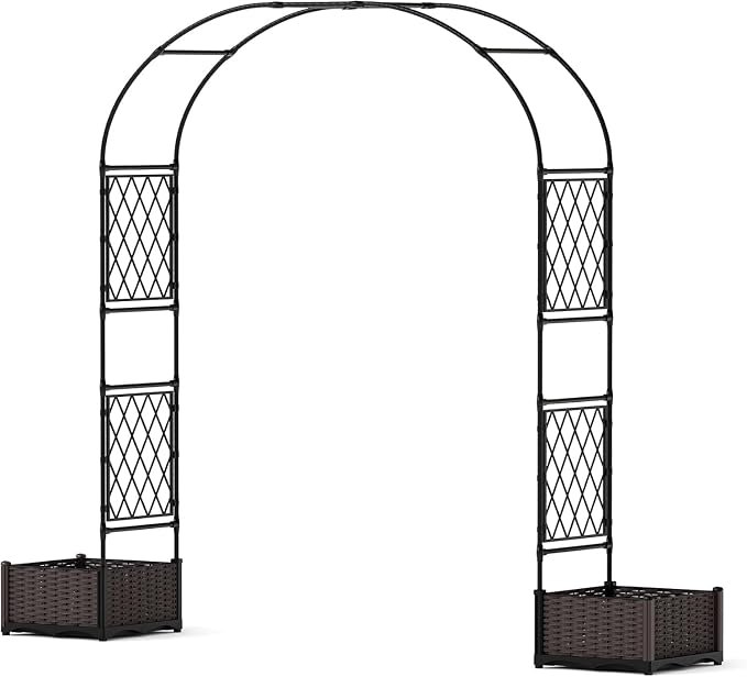 90.5" Metal Garden Arbor Arch Trellis - Image 6