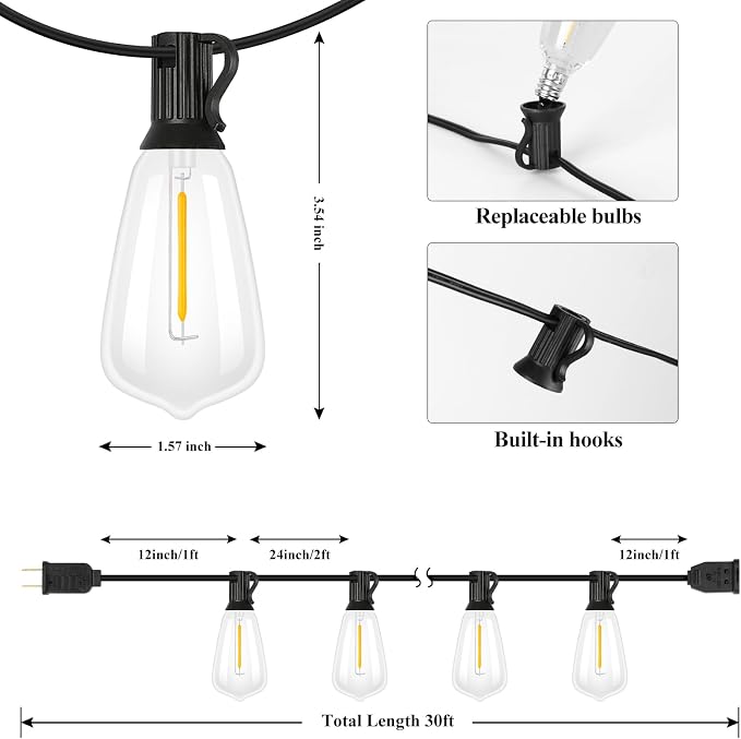 Brightever 30FT LED Outdoor String Light - Image 2
