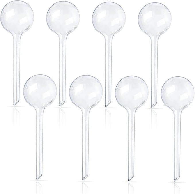 8 Pcs Clear Plant Watering Globes, Plastic Self Watering Bulbs Ball, Garden by -PlantWateringGlobes-
