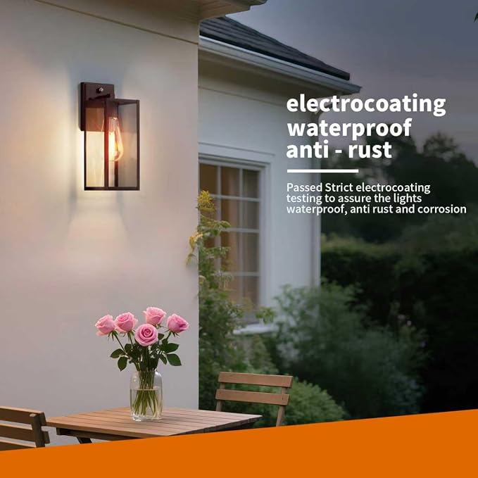 2 Pack 15'' Oil Rubbed Bronze Dusk to Dawn Outdoor Front Porch Lights - Image 3