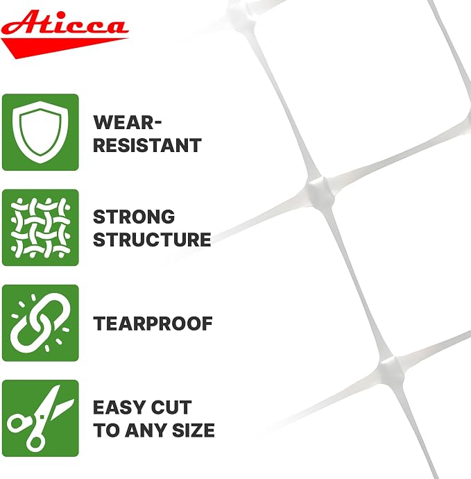 Plastic Trellis Netting 79" x 328 ft Heavy Duty Plant Support Netting White - Image 3