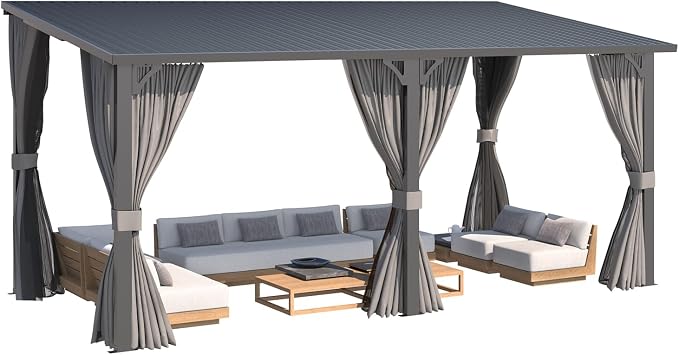 AECOJOY 16'x8' Outdoor Hardtop Metal Gazebo - Image 7