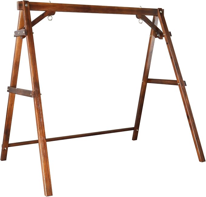 VINGLI 4FT Porch Swing Frame, 660 LBS Capacity Wooden A-Frame Swing Stand by VINGLI