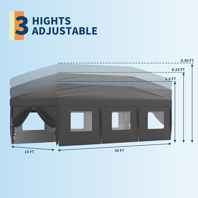 10x30 Pop Up Canopy with 8 SideWalls - Image 4