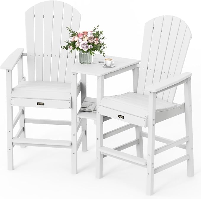 VINGLI Tall Adirondack Chairs Set of 2, All Weather HDPE Bar Height Adirondack - Image 6