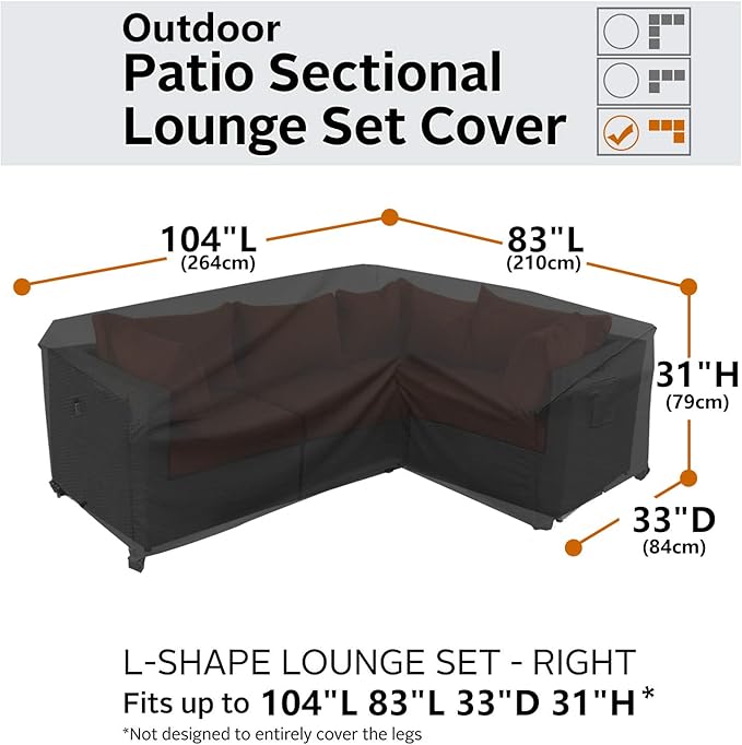 Heavy Duty Outdoor Sectional Cover, Lawn Patio Furniture Protector - Image 6