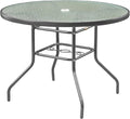 Garden Elements Outdoor Patio Furniture, Round Dining Table, Steel Base and Rim by GardenElements