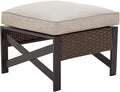 PatioFestival Outdoor Wicker Ottoman Patio Footstool Rattan Furniture Coffee by PatioFestival