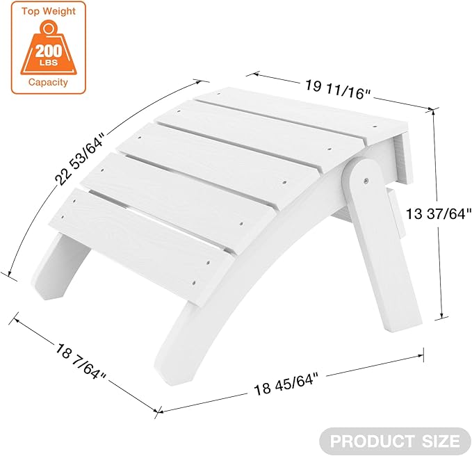 YEFU Adirondack Ottoman, Patio Foot Rest, Adirondack Foot Rest, Folding - Image 5