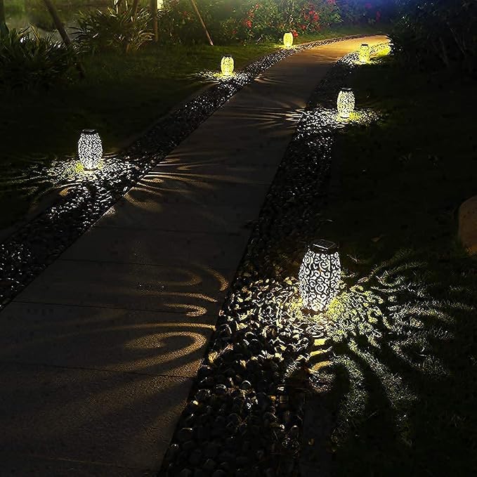 esgarden 2 Pack Upgraded 15 Lumens Outdoor Lanterns Gardening Gifts Patio Solar - Image 5