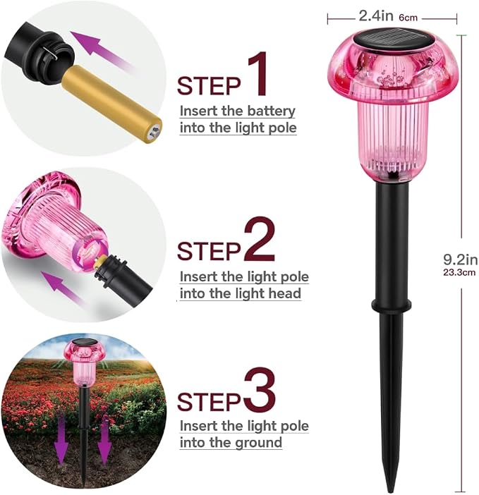 Easter Solar Pathway Lights Outdoor Decorative 4 Pack, Valentines Day Halloween - Image 5