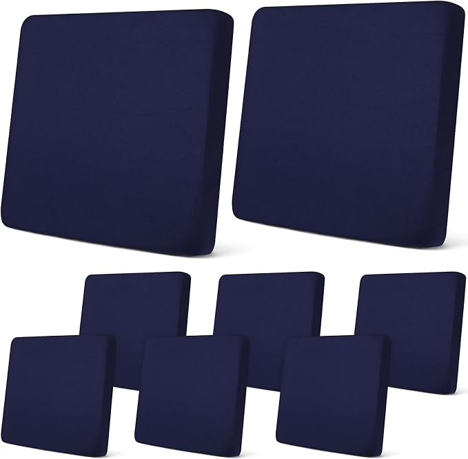 Newwiee 8Pcs Patio Cushion Covers Stretch Outdoor Cushion Cover Replacement by Newwiee