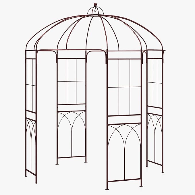 Giantex Birdcage Shape Garden Arbor, 8.4ft High x 7ft Wide, Metal Gazebo Arch by Giantex