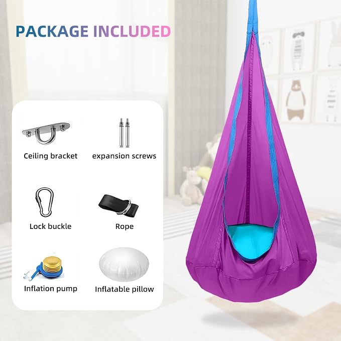 Kids Swing Seat Hammock Chair Indoor Outdoor Hanging Chair - Image 2