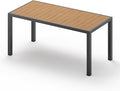 67" HDPS Outdoor Patio Dining Table, Aluminum-Edged Outdoor Dining Table by Vexwalx