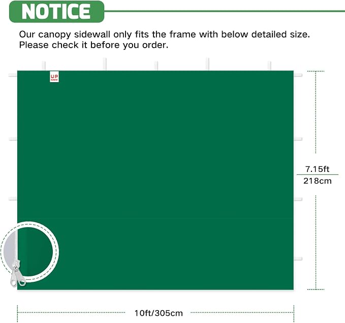 Sidewalls for 10x10 Pop Up Canopy, 210D Polyester Waterproof Canopy Sidewalls - Image 2