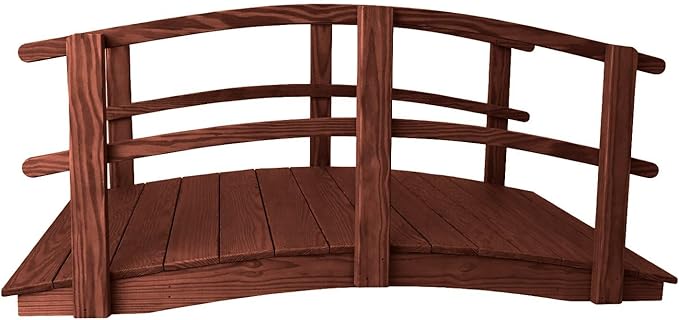6 FT MAHOGANY Amish Made Garden Bridge by Unknown